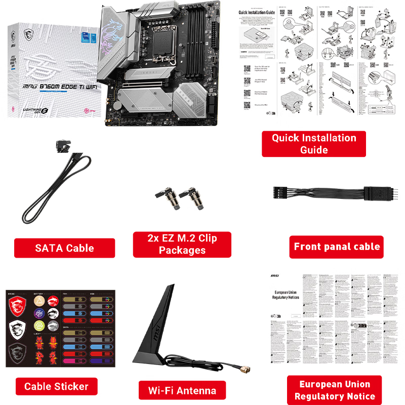 微星（MSI）MPG B760M EDGE TI WIFI 刀锋钛台式机主板支持14600KF 14700K